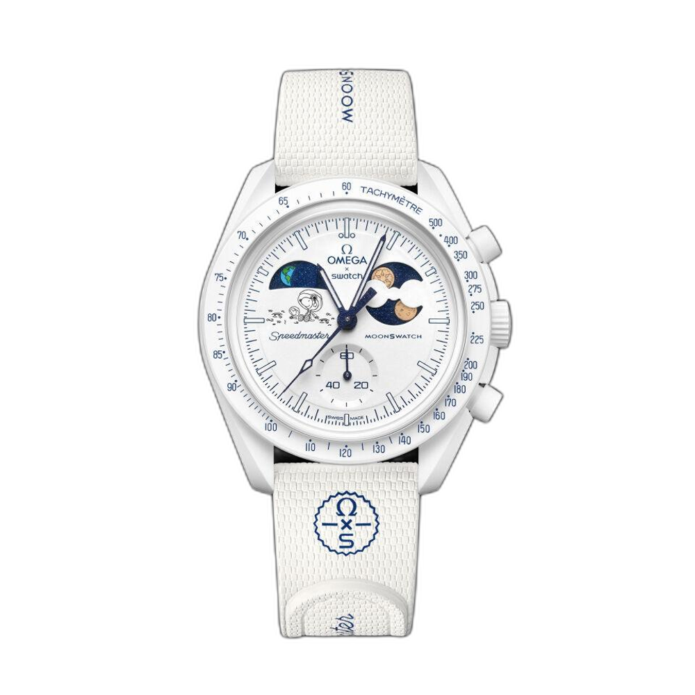 Swatch Mission to Earthphase Moonshine Gold “Snow / Cold Moon Snoopy” BIOCERAMIC MOONSWATCH CHGB320000 SO33W701L